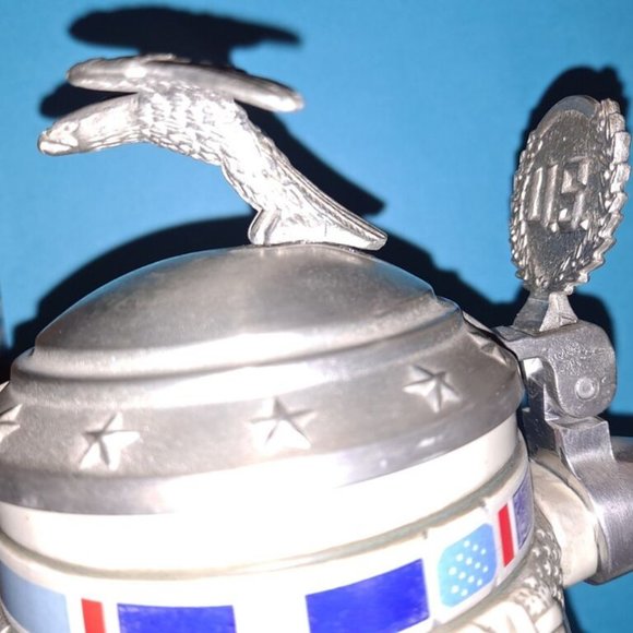 Vintage Beer Stein Tribute To The American Armed Forces 1990 Avon Numbered - Picture 6 of 9